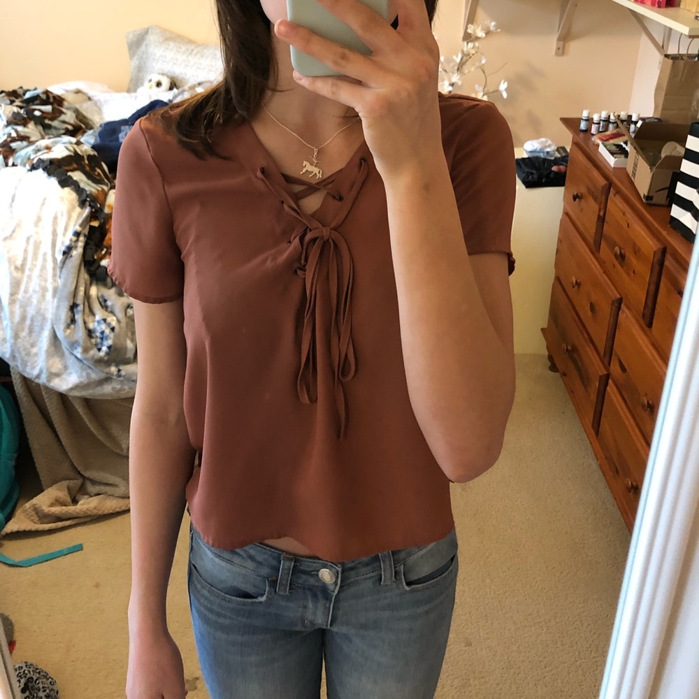 Terracotta Forever 21 Blouse